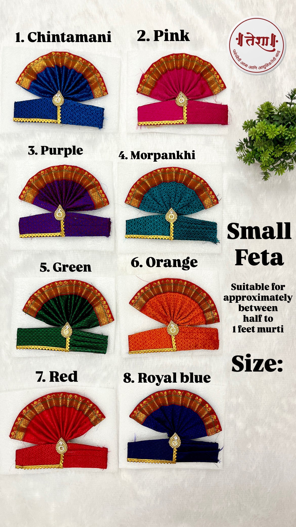 Premium Ganapati Feta small (Under 1 feet Idol approximately)
