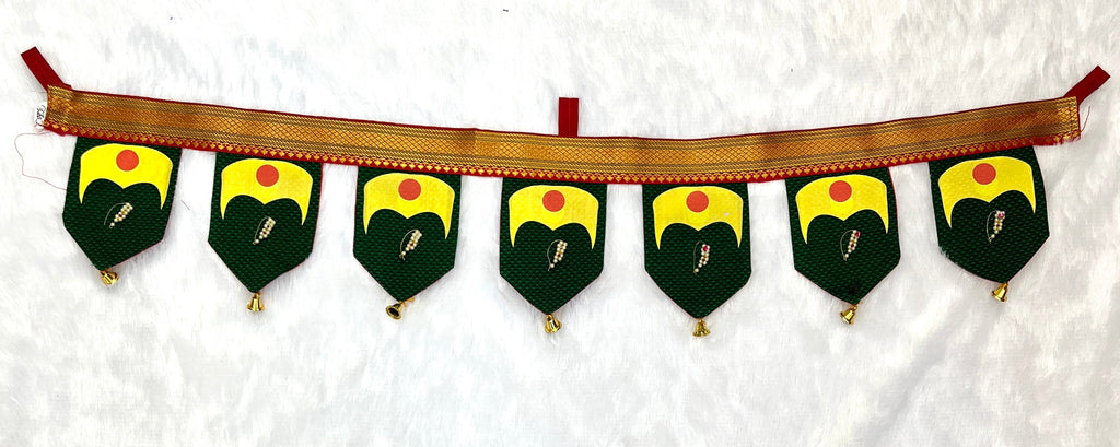 Devi Malvat Green Khan Toran with printed Malvat