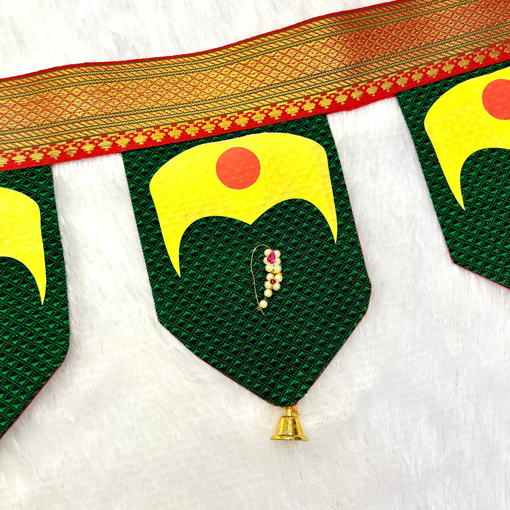 Devi Malvat Green Khan Toran with printed Malvat
