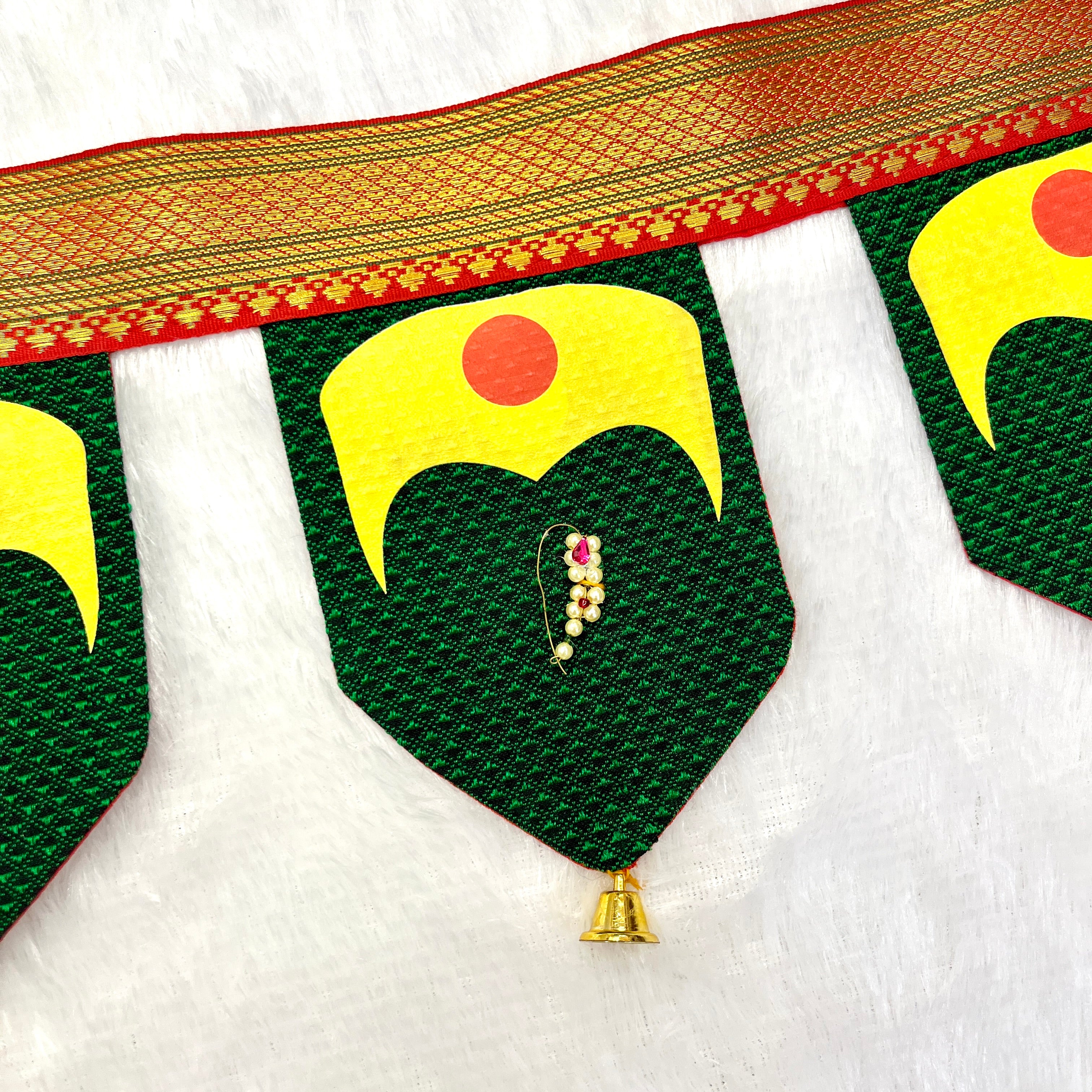 Devi Malvat Green Khan Toran with printed Malvat